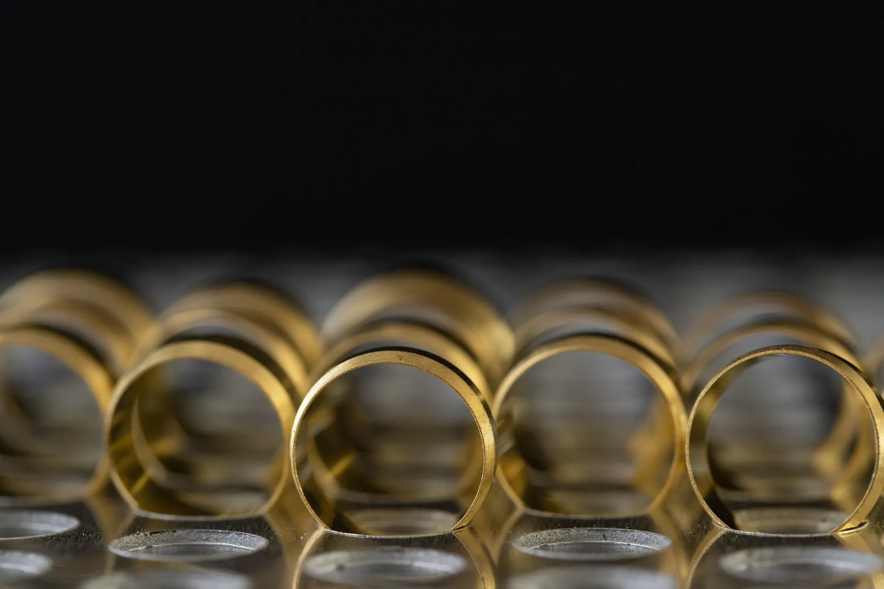 Gold rings macro